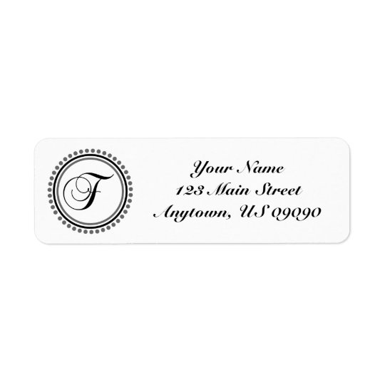 Étiquette de adresse de Mongram de cercle de point