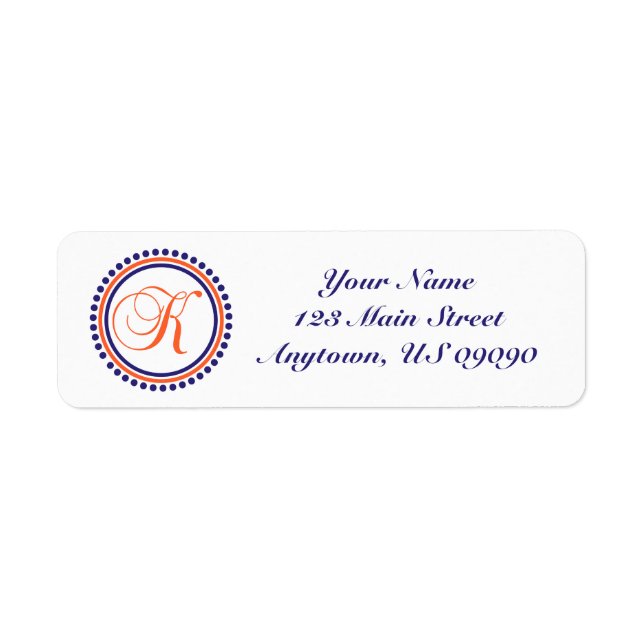 Étiquette de adresse de monographie du cercle K po (Devant)