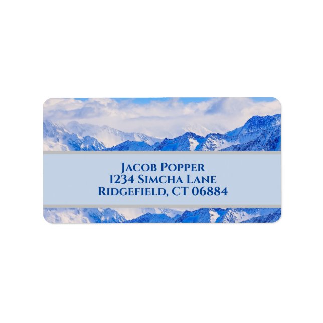 Étiquette de adresse de montagnes gelées (Devant)