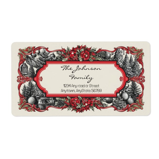 Étiquette de adresse de Noël (Devant)