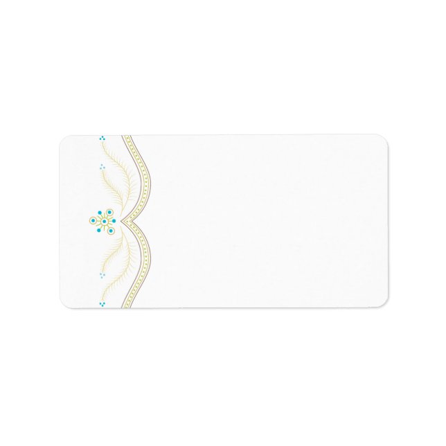 Étiquette de adresse de Noël bleu et or (Devant)