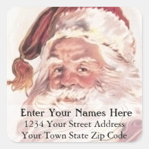 Étiquette de adresse de Noël classique Père Noël V