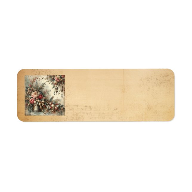 Étiquette de adresse de Noël classique Vintage (Devant)
