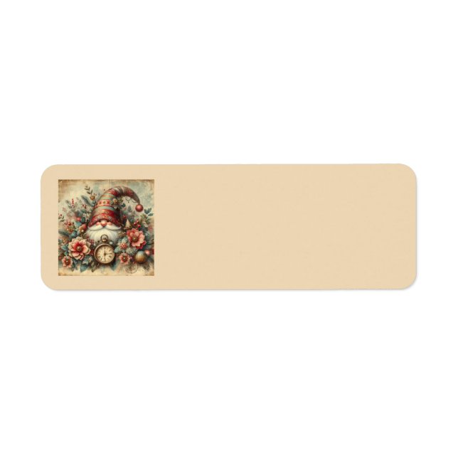 Étiquette de adresse de Noël classique Vintage (Devant)