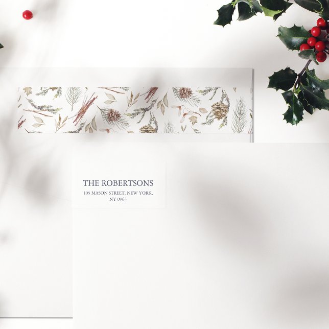 Étiquette de adresse de Noël Pinecone (Créateur téléchargé)