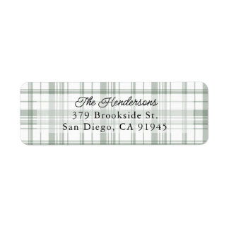 Étiquette de adresse de Noël Plaid Flannel Cosy -
