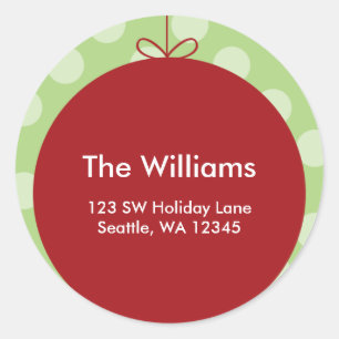 Étiquette de adresse de Noël Pois de l'Ornement Ro