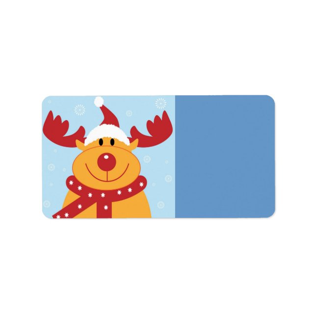 Étiquette de adresse de Noël Reindeer (Devant)