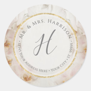 Étiquette de adresse de Parties scintillant d'or f