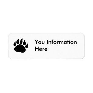 Étiquette de adresse de patte d'ours