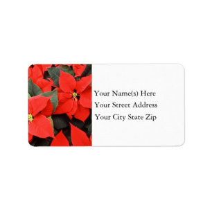 Étiquette de adresse de poinsettias