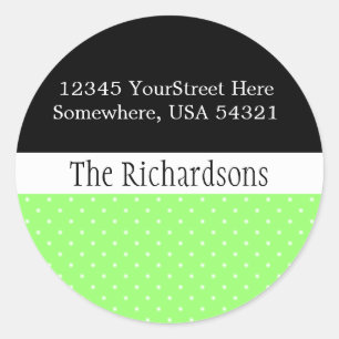 Étiquette de adresse de points Polka blanc
