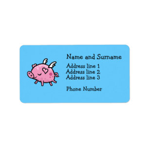 Étiquette de adresse de porc de vol