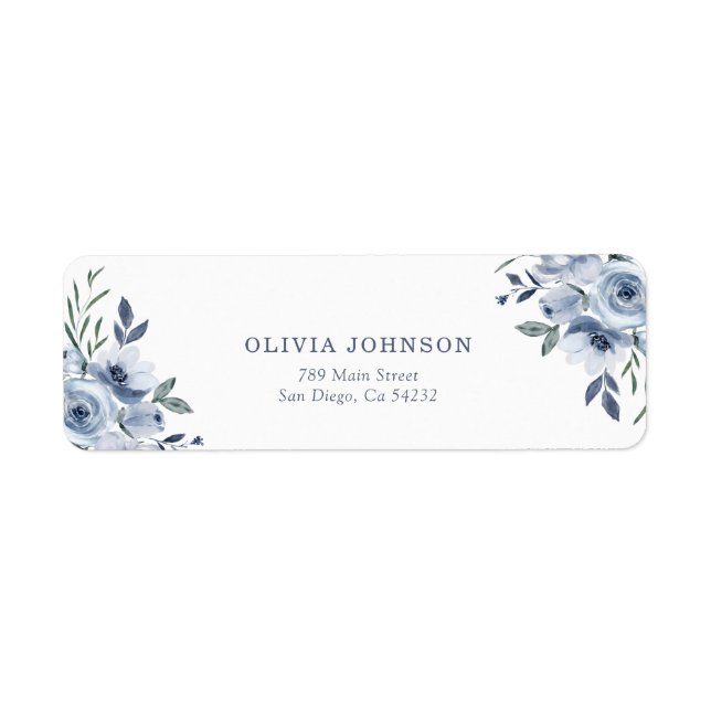 Étiquette de Adresse de Réception de Mariage Fleur (Devant)