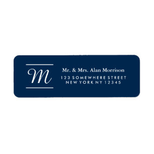Étiquette de adresse de retour 3 de monogramme