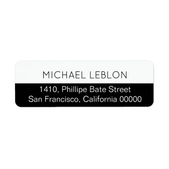 étiquette de adresse de retour à moitié noir avec