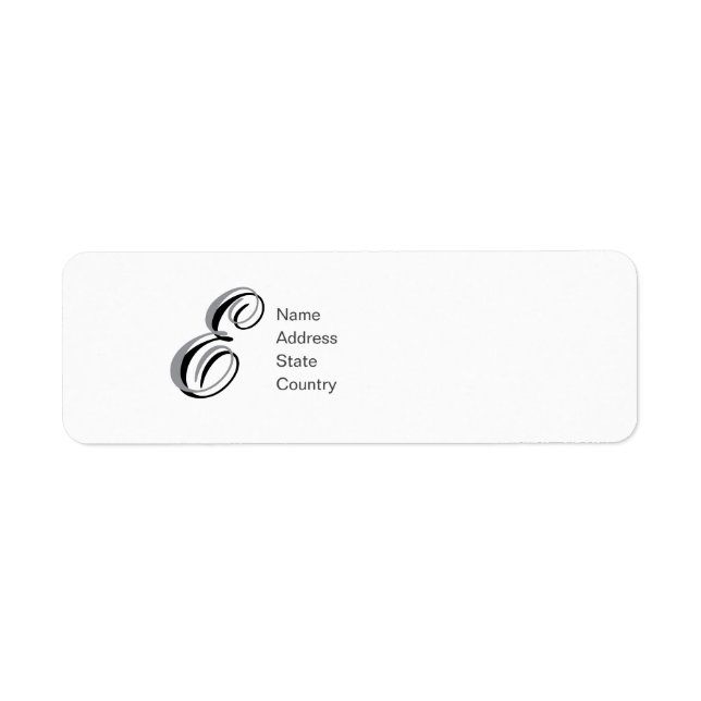 Étiquette de Adresse de Retour avec Monogramme E P (Devant)
