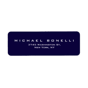 Étiquette de adresse de retour bleu-foncé simple