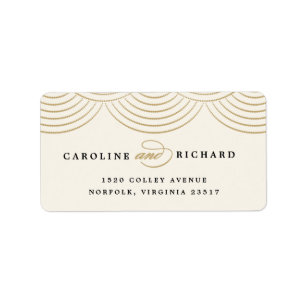 Étiquette de adresse de retour d'art déco de