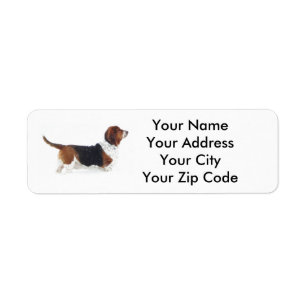 Étiquette de adresse de retour de Basset Hound