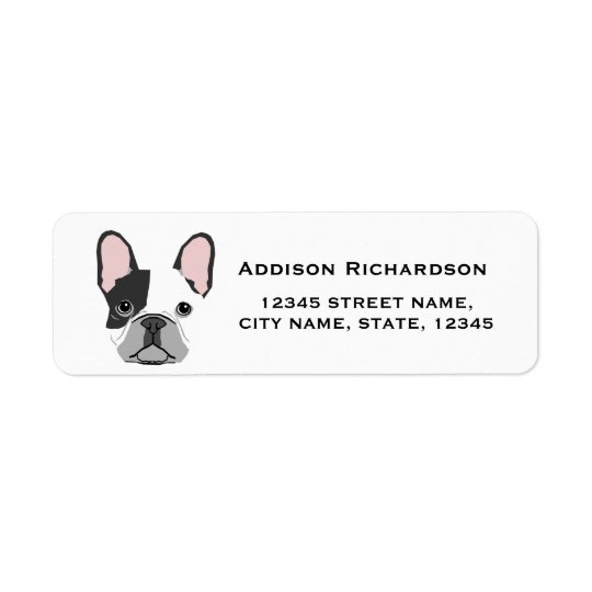 Étiquette de adresse de retour de bouledogue