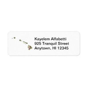 Étiquette de adresse de retour de carte d'Hawaï