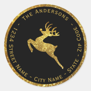 Étiquette de adresse de retour de cerfs communs d