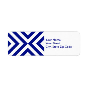 Étiquette de adresse de retour de chevrons bleus