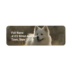 Étiquette de adresse de retour de chien de Samoye