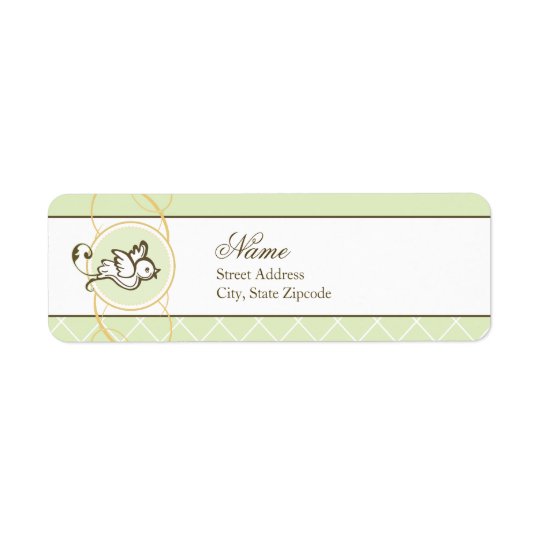 Étiquette de adresse de retour de colombe de vert