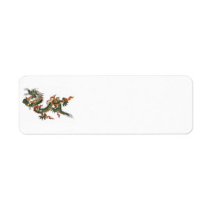Étiquette de adresse de retour de dragon vert