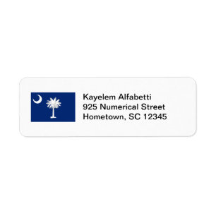 Étiquette de adresse de retour de drapeau de la