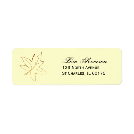 Étiquette de adresse de retour de feuille d'érable