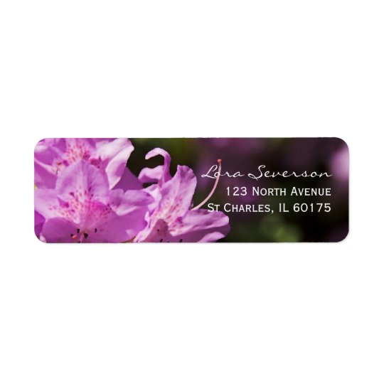 Étiquette de adresse de retour de fleurs roses de