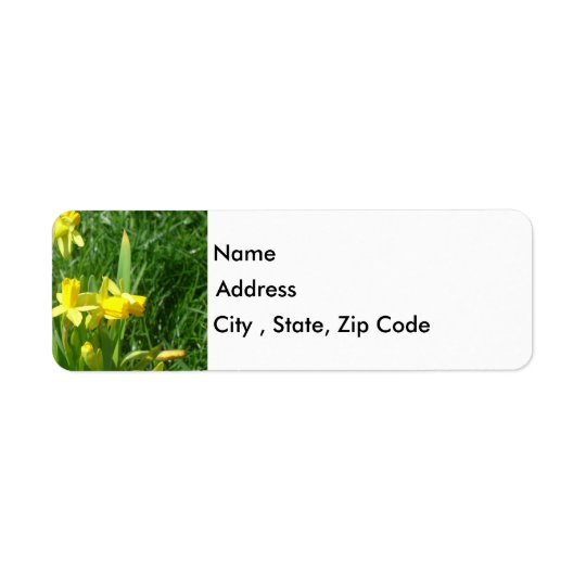 Étiquette de adresse de retour de jonquilles