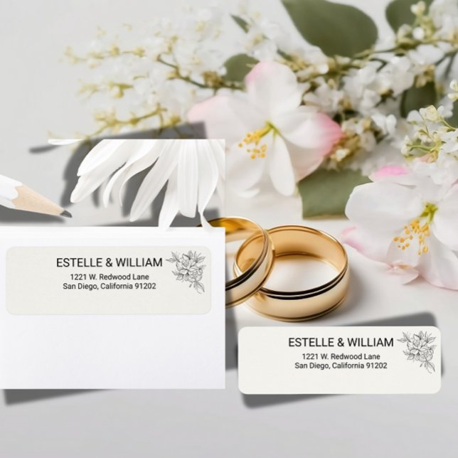 Étiquette de adresse de retour de mariage Art Déco (Créateur téléchargé)
