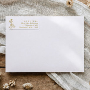 Étiquette de Adresse de Retour de Mariage Botaniqu