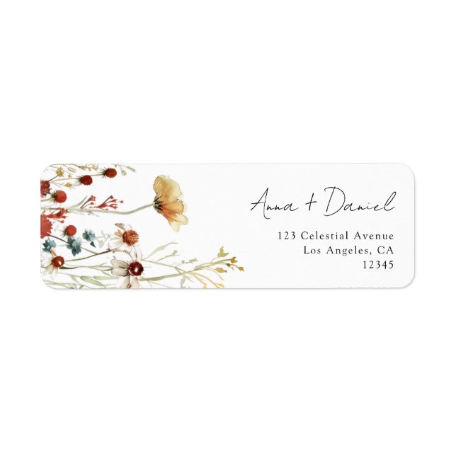 Étiquette de Adresse de Retour de Mariage Champ de (Devant)