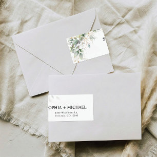 Étiquette de Adresse de Retour de Mariage Élégante