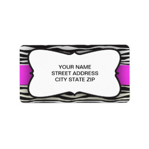 Étiquette de adresse de retour de rayure de zèbr