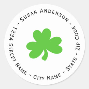 Étiquette de adresse de retour de shamrock