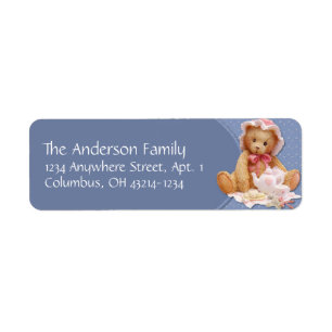 Étiquette de adresse de retour de thé d'ours de