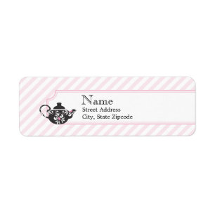 Étiquette de adresse de retour de thé rose