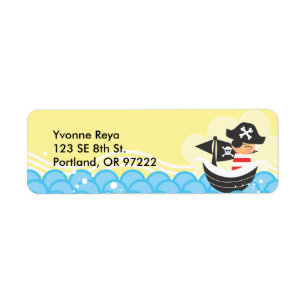 Étiquette de adresse de retour d'enfant de pirate