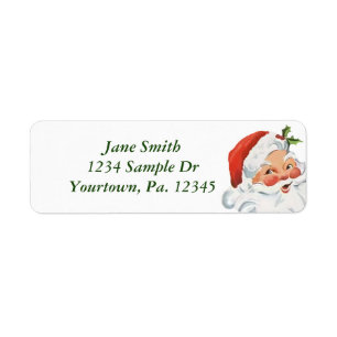 Étiquette de adresse de retour du père noël