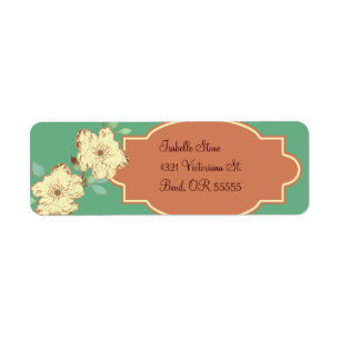 Étiquette de adresse de retour floral victorien