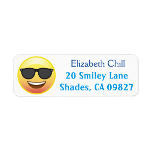 Étiquette de adresse de retour heureux d'Emoji de