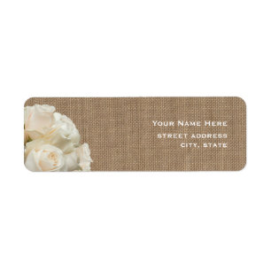 Étiquette de adresse de roses blanches inspirées p