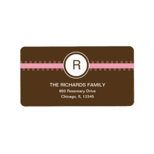 Étiquette de adresse de ruban satiné - rose