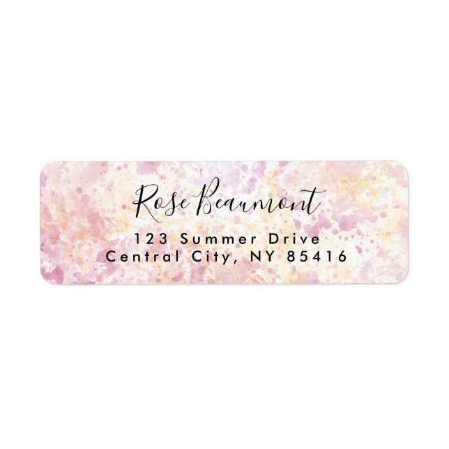 Étiquette de adresse de script de couleur rose jau (Devant)